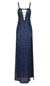 Geteiltes Maxikleid in Blau